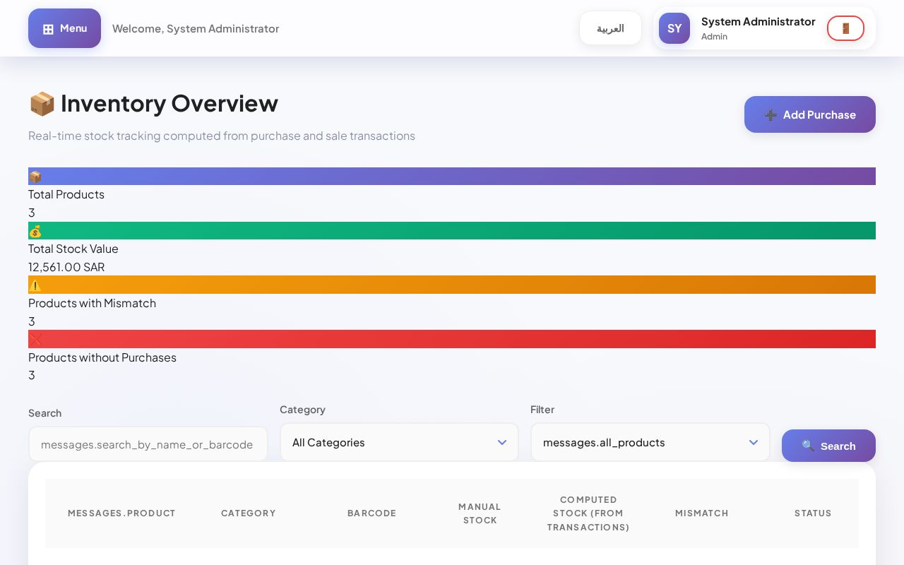 إدارة المخزون